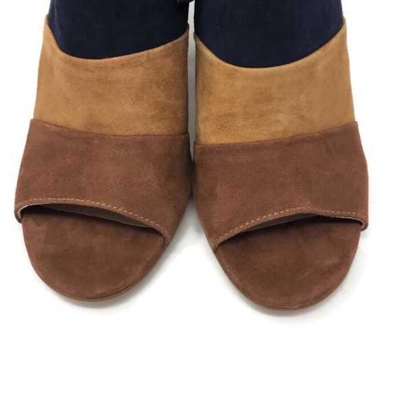 HALOGEN Navy Camel Willow Heeled Sandals Size 9 - Picture 4 of 8